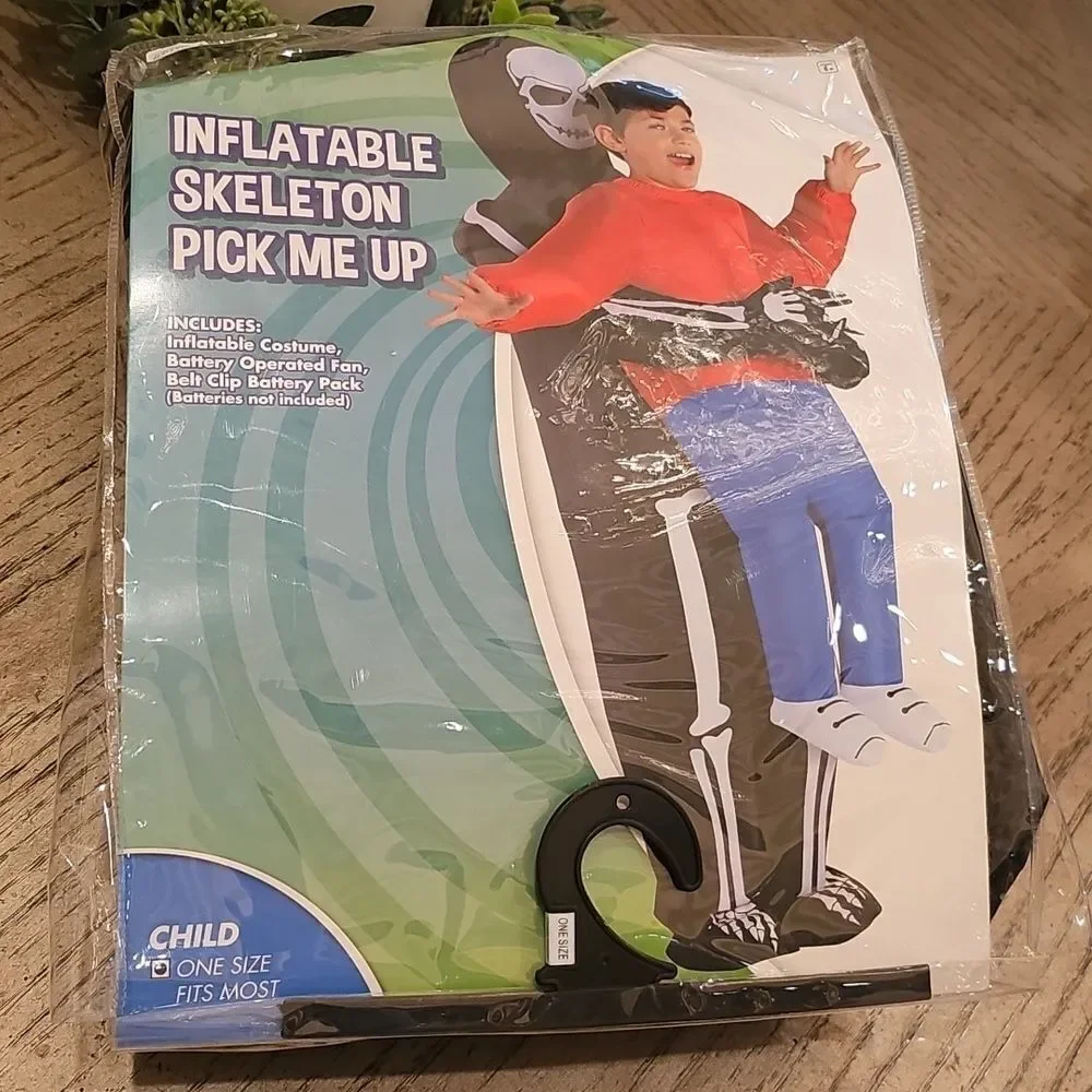 Inflatable Skeleton Pick Me Up Costume One Size Brand New Condition